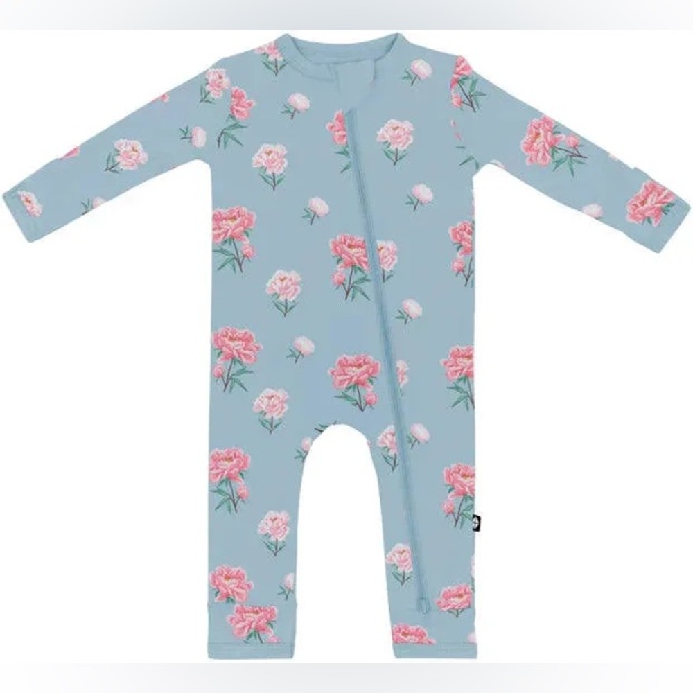 Kyte Baby Romper in Peony print - blue with pink flowers size 3T * LIKE NEW *